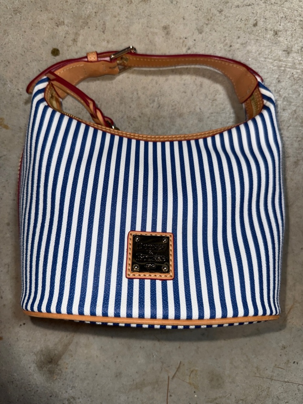 Dooney & Bourke Navy and White Bucket Bag